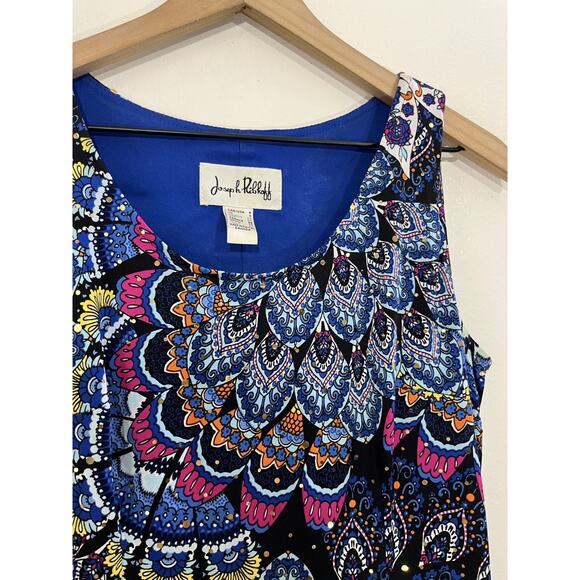 Joseph Ribkoff Kaleidoscopic Mandala Maximalist Boho Resort Dress 6 Art Eclectic - Picture 4 of 12